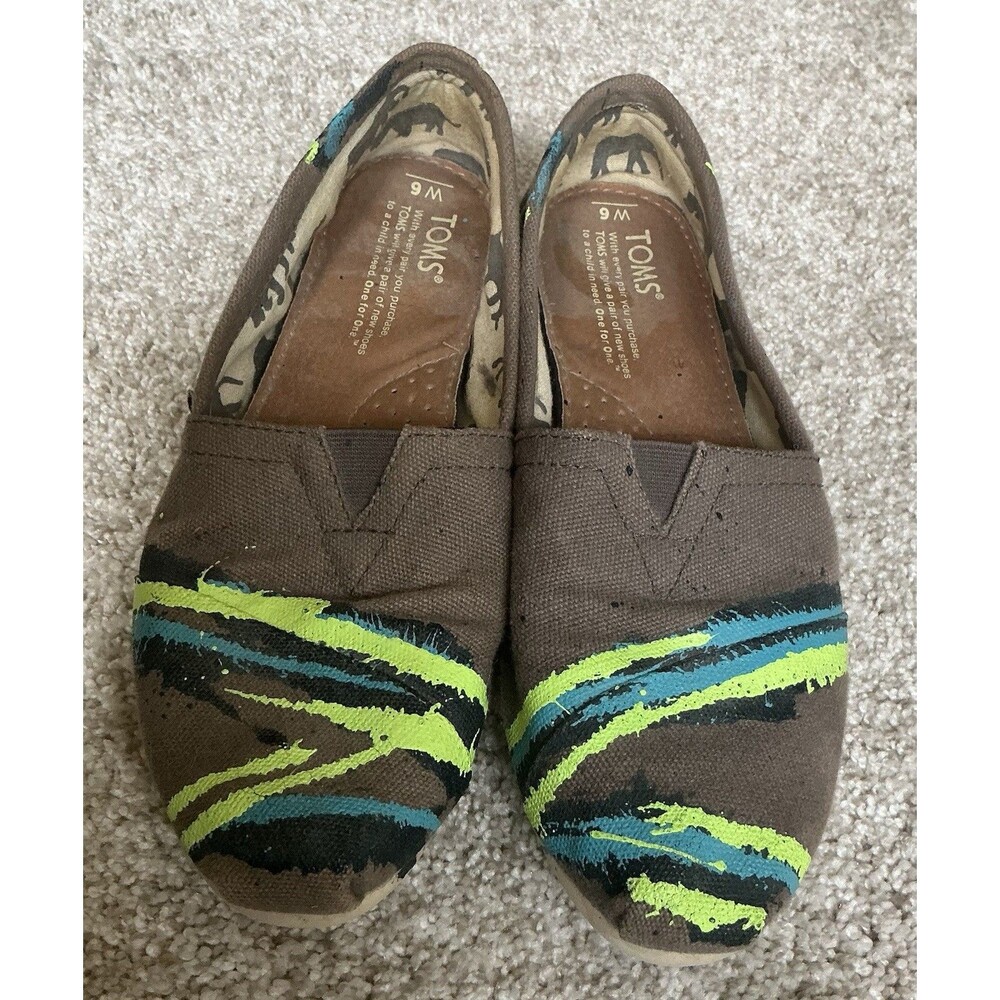 Toms Womens The Venice Collection Classic Hand Painted Shoes  Sz. 6